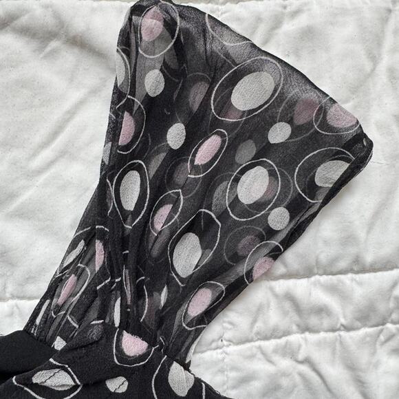 alfani 14P Y2k sheer silk polka dot babydoll sleeveless top sheer chiffon - Picture 4 of 8